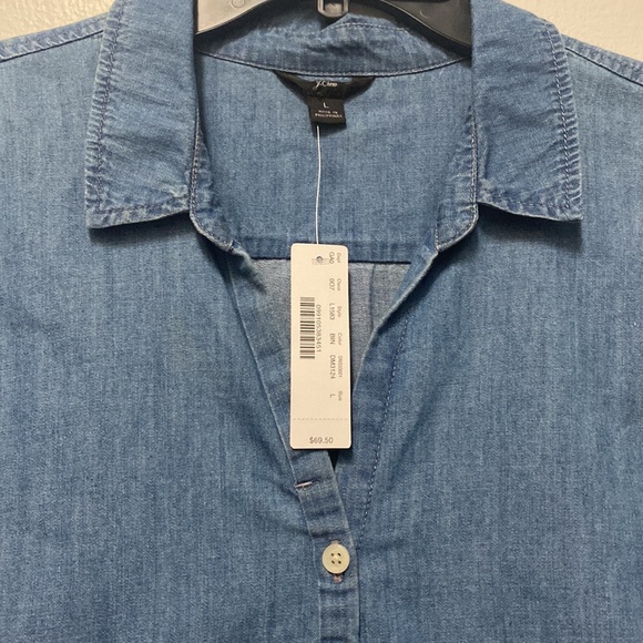 J.Crew Short Sleeve Relaxed Fit Chambray Shirt - Picture 4 of 4